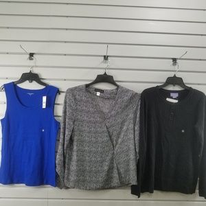 New 3 Pcs Women's Top Blouse Shirt Sweater Tank